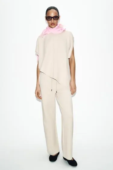 Накидка асимметричного кроя из интерлока- Заказать в России