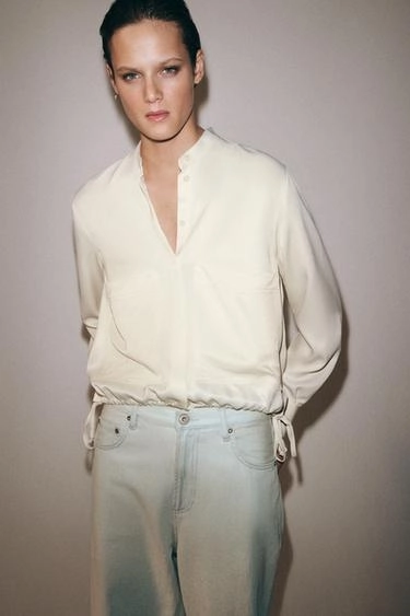 Блузка из атласа коллекции zara woman- Заказать в России