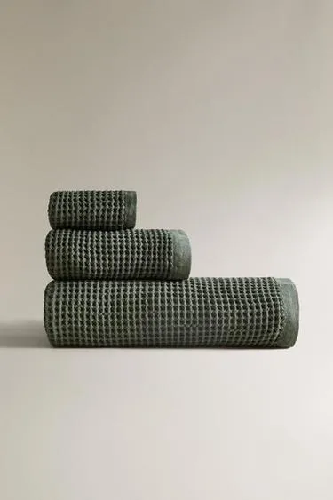 Хлопковое полотенце с вафельным плетением