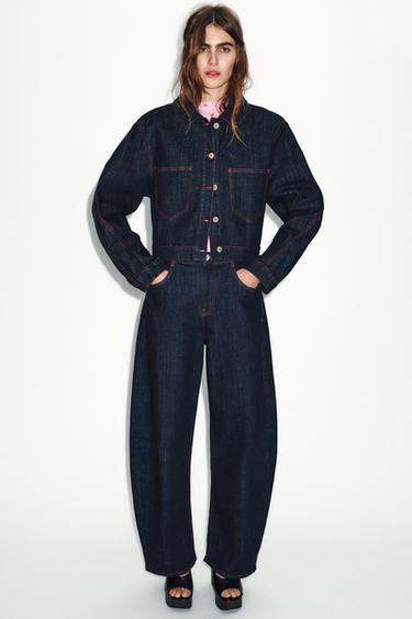 Zara Джинсы Z1975 BARREL с высокой посадкой