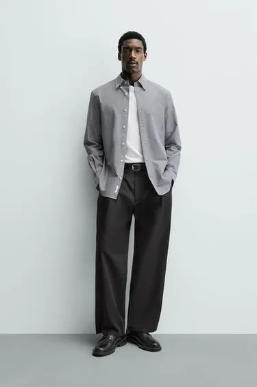 Хлопковая рубашка в клетку- Заказать в России