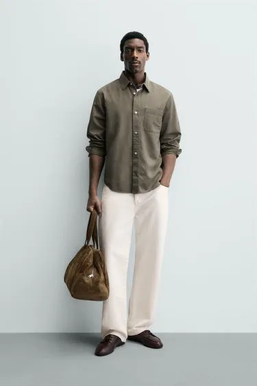 Рубашка из струящейся ткани с эффектом потертости