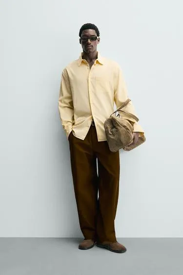 Рубашка свободного кроя с карманом- Заказать в России