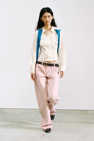 Приталенная рубашка из поплина- Заказать в России