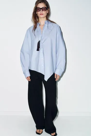 Рубашка оксфорд асимметричная- Заказать в России