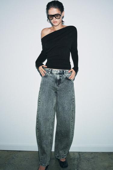 Zara Топ асимметричного кроя из мягкой ткани