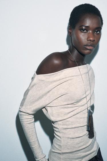 Zara Топ асимметричного кроя из мягкой ткани