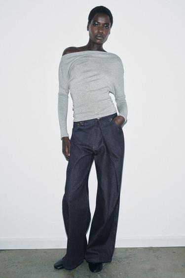 Zara Топ асимметричного кроя из мягкой ткани