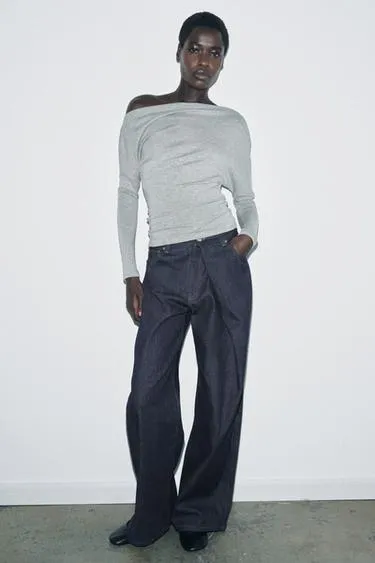 Топ асимметричного кроя из мягкой ткани- Заказать в России