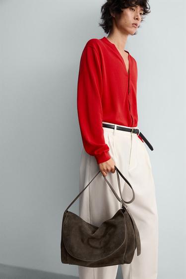 Zara Кожаная сумка с плечевым ремнем LIMITED EDITION купить с доставкой.