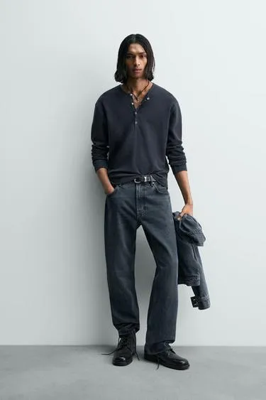 Футболка с воротником на пуговицах вафельного плетения — LIMITED EDITION