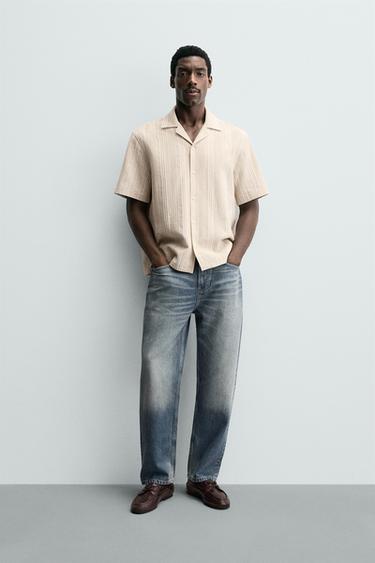 Рубашка с геометрическим жаккардовым узором