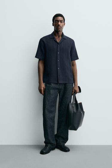 Рубашка с геометрическим жаккардовым узором