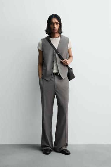 Zara Лимитированная серия: костюмный жилет в полоску из рельефной ткани купить с доставкой.