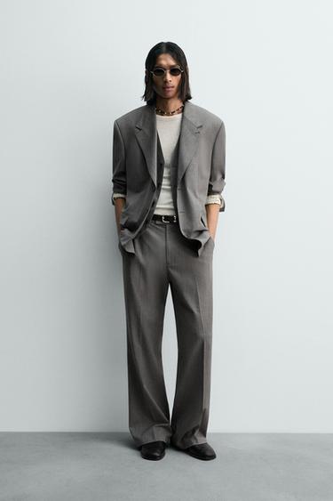 Zara Костюмный блейзер из рельефной ткани в полоску LIMITED EDITION купить с доставкой.