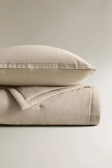 Стёганое одеяло из льна с точечным узором