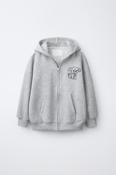 Zara Худи с вышивкой собаки купить с доставкой.