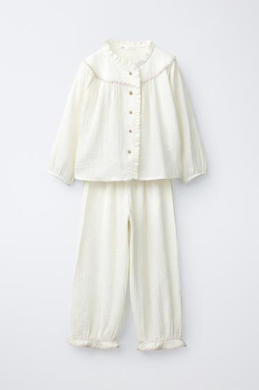 Zara Пижама с текстурой волны контрастного цвета для возраста 6-14 лет