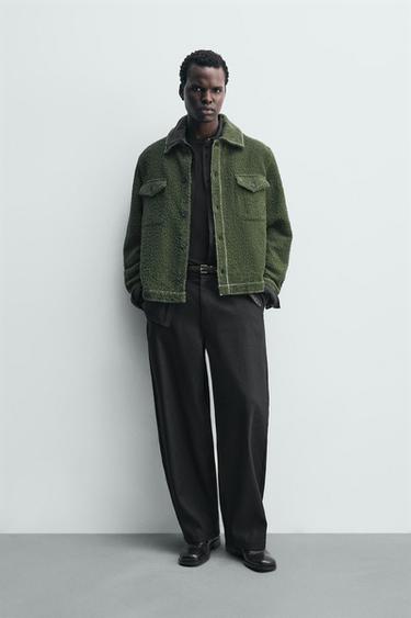 Куртка-рубашка с текстурой и отстрочкой- Заказать в России