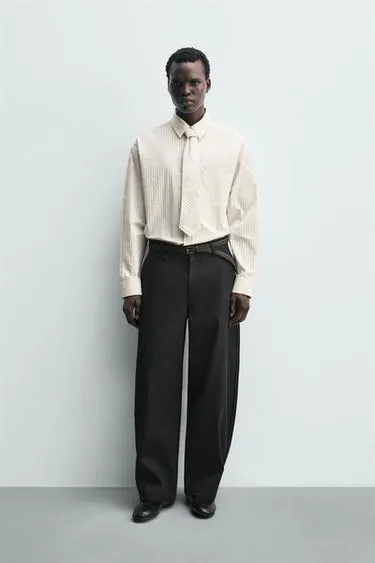 Рубашка в полоску с галстуком- Заказать в России