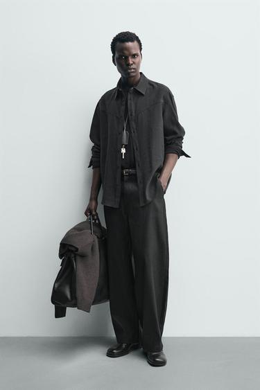 Рубашка струящегося покроя в ковбойском стиле- Заказать в России