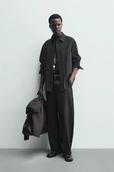 Рубашка струящегося покроя в ковбойском стиле- Заказать в России