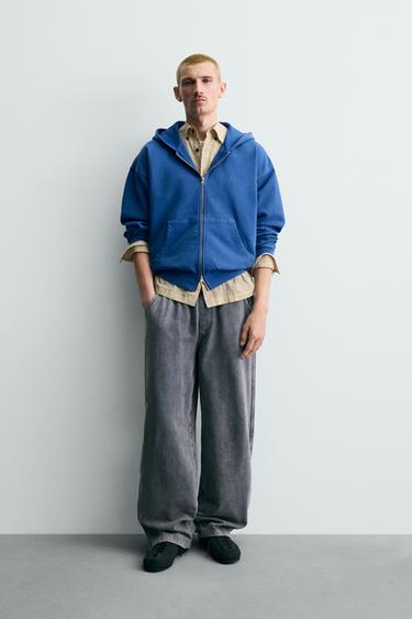 Толстовка с эффектом потертости на молнии с капюшоном- Заказать в России