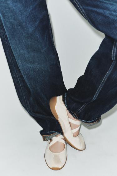 Zara Балетки в спортивном стиле с эластичными ремешками