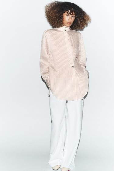 Zara Рубашка оверсайз в полоску