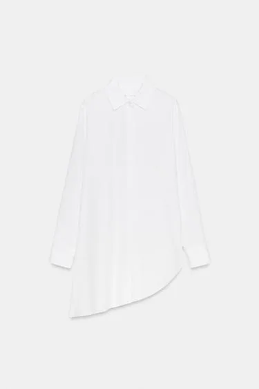 Асимметричная рубашка из поплина — ZW COLLECTION- Заказать в России