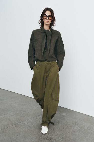 Zara Рубашка в клетку с платком — ZW COLLECTION купить с доставкой.