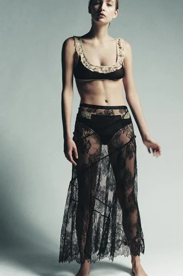 Кружевная юбка миди- Заказать в России