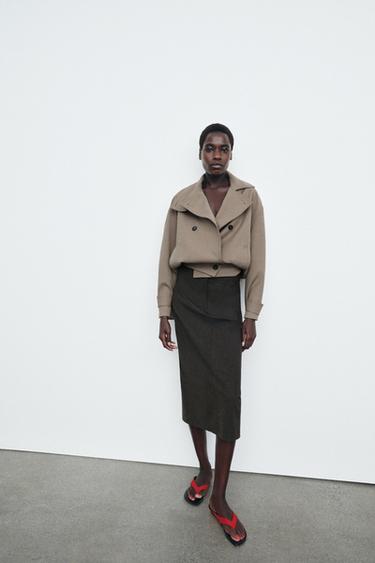 Zara Прямая юбка миди — ZW COLLECTION купить с доставкой.