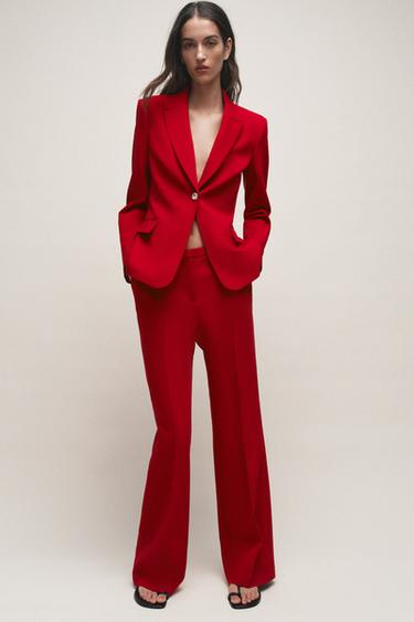 Zara Брюки прямого кроя с высокой посадкой