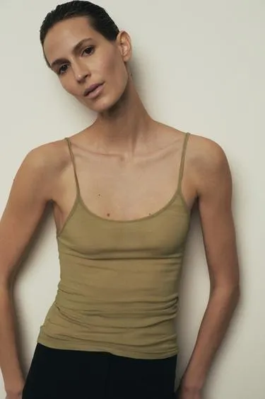 Топ из хлопка SUPIMA® на бретелях- Заказать в России