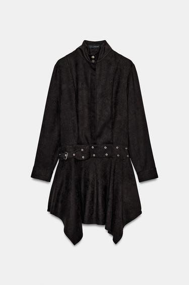 Zara Мини-платье из искусственной замши с ремнем купить с доставкой.