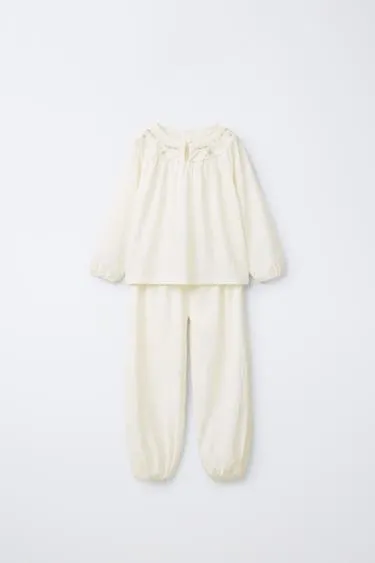 2-6 лет/пижама с вышивкой «цветы»