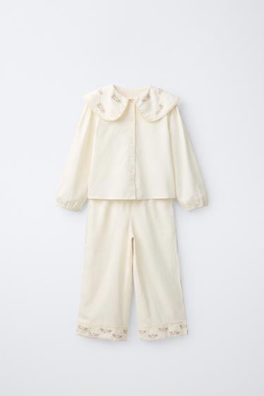 Zara 2-6 лет/пижама с вышивкой в виде цветов купить с доставкой.