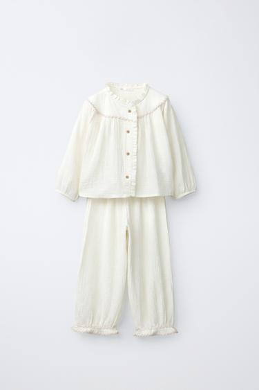 Zara 2-6 лет/ пижама с контрастным кантом в виде волны купить с доставкой.