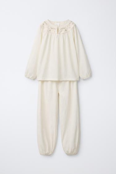 Zara 6-14 лет/пижама с вышитыми цветами купить с доставкой.