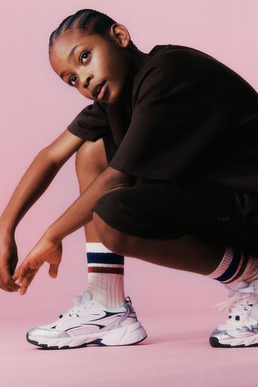 Zara Комплект из футболки и шортов-бермудов из ткани интерлок с надписью