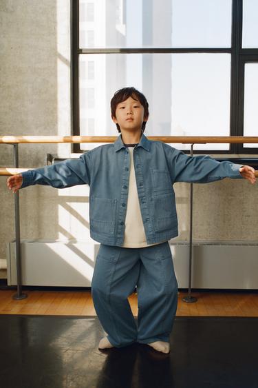 Zara Куртка-рубашка ACID WASH с карманами