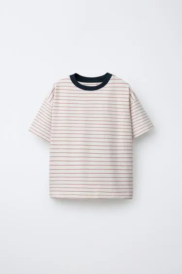 Футболка в полоску с контрастным воротником- Заказать в России