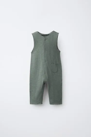 Длинный однотонный комбинезон