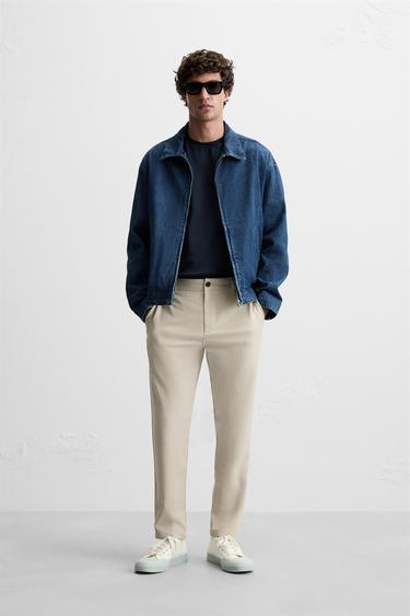 Zara Комфортные брюки чинос из рельефной ткани купить с доставкой.
