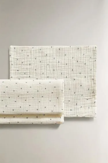 Набор простынь для мини-кроватки с мелкими полосками из хлопка- Заказать в России