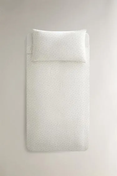 Детский хлопковый одеяльный чехол в горошек