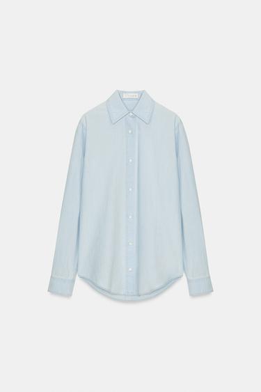 Zara Джинсовая рубашка TRF REGULAR купить с доставкой.