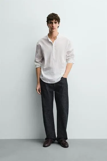 Рубашка с эффектом мятости