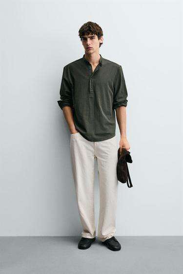 Рубашка с эффектом мятости- Заказать в России